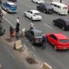 Carro capotou na região da Rodoviária de Salvador (Foto: Divulgação/WhatsApp)