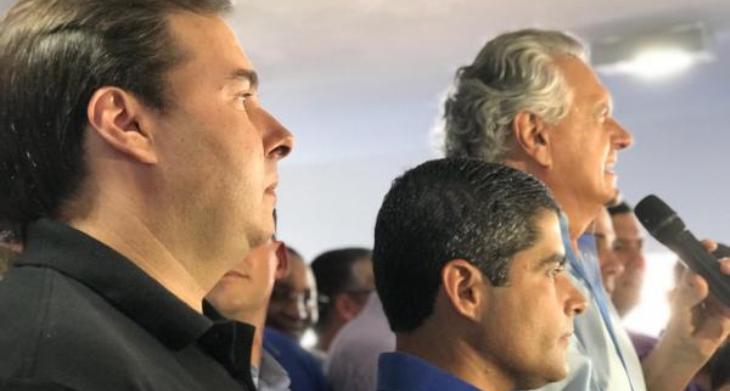 Rodrigo Maia, ACM Neto e Ronaldo Caiado participaram de evento em Salvador (Foto: Alexandre Galvão / bahia.ba)
