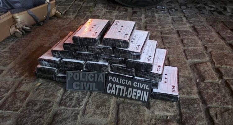 Tabletes de cocaina apreendidos pela Policia Civil