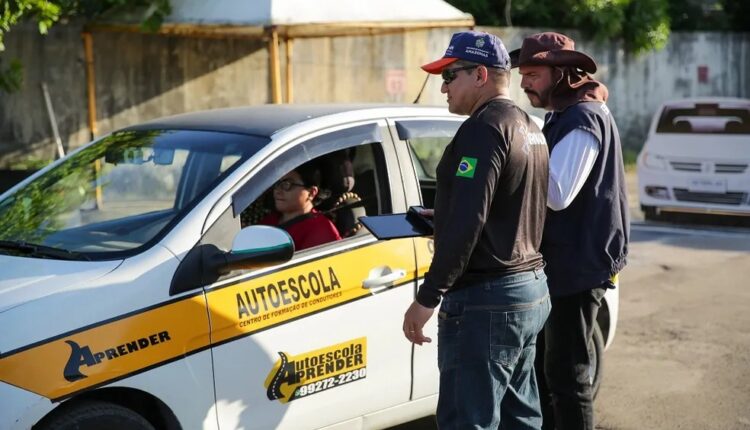 Motorista em exame de direção