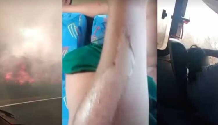 Fumaça de incêndio em rodovia baiana