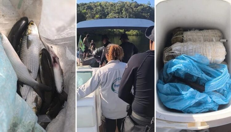 Material apreendido em ação contra pesca com explosivos