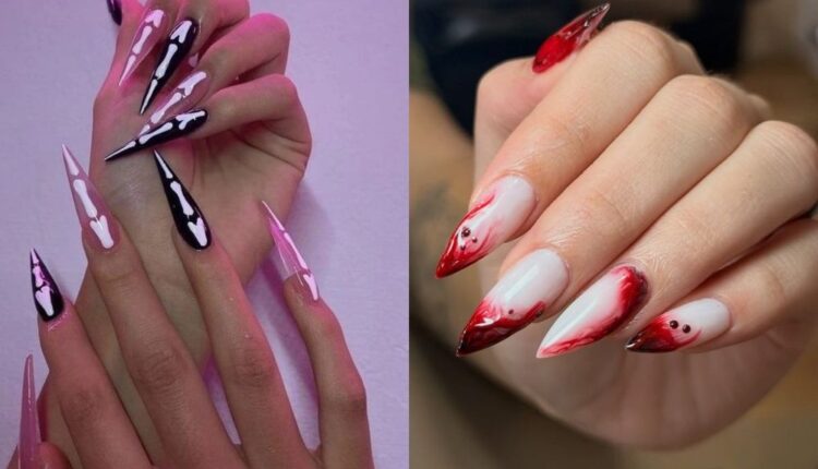 Unhas decoradas com tema de Halloween