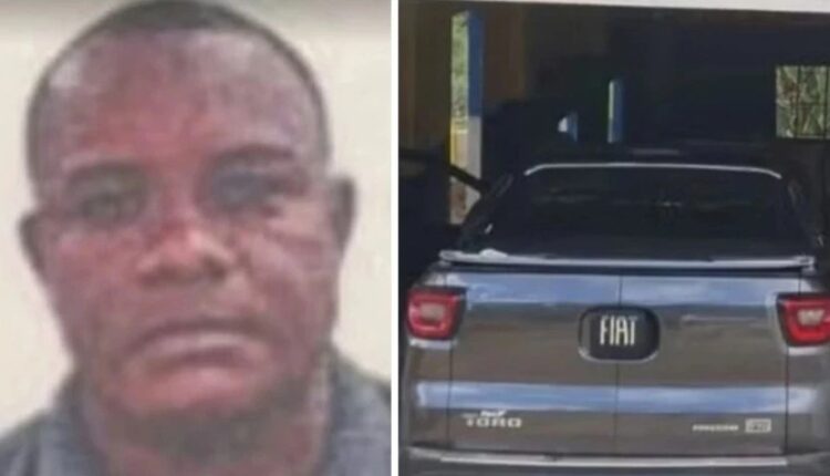 Eginaldo de Jesus Santos e o carro apreendido